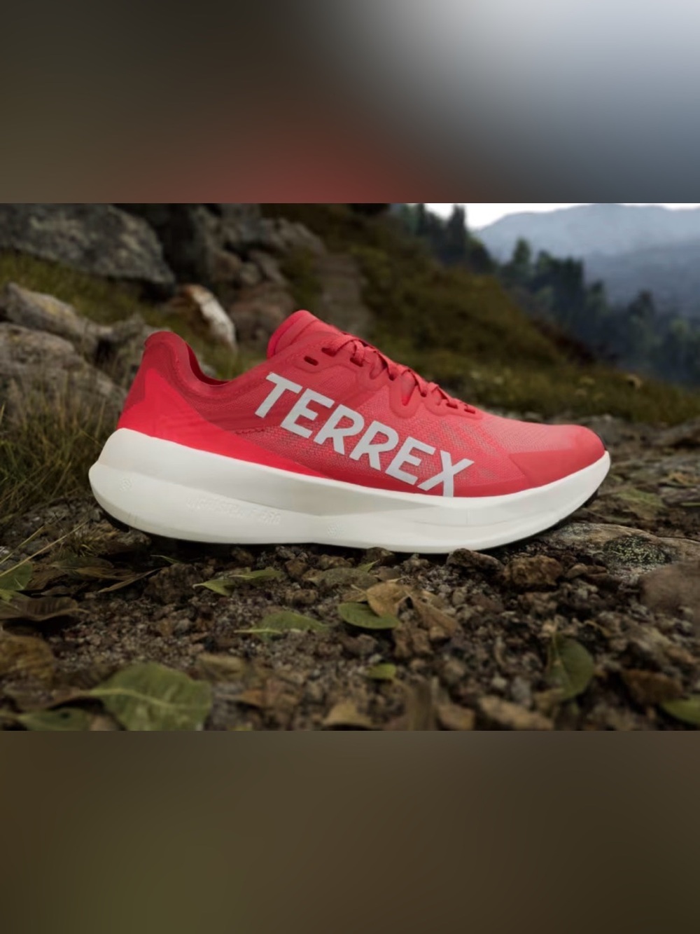adidas TERREX Coral Red Trail Shoe with White Midsole
